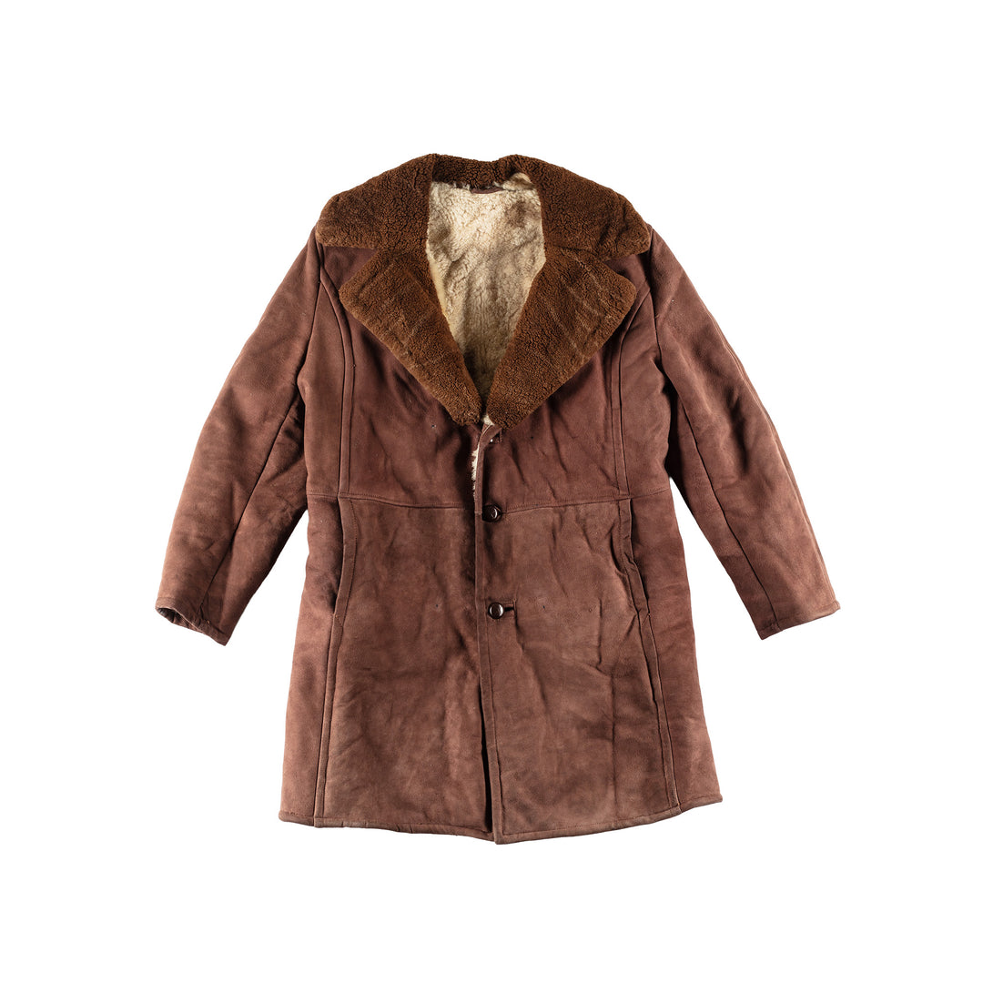 Vintage 70's Men Sheepskin Coat in BrownVN761