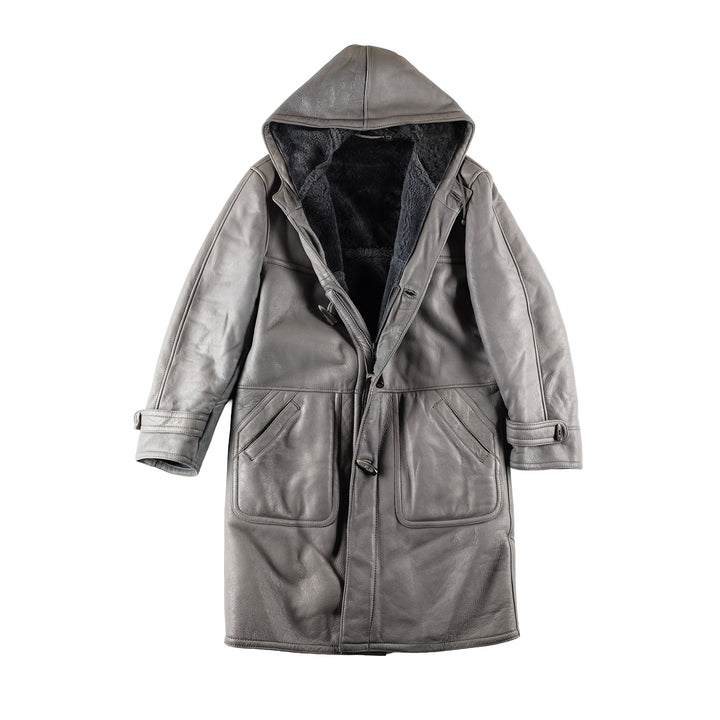 Vintage 80's Men Sheepskin Coat in GrayVN789