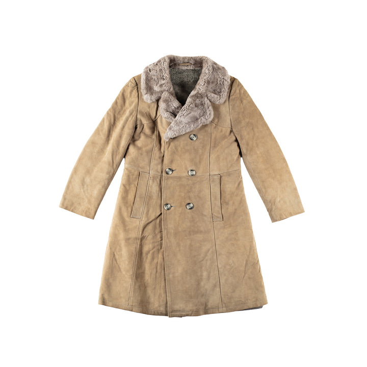 Vintage 70's Men Faux Sheepskin Coat in BeigeVN298