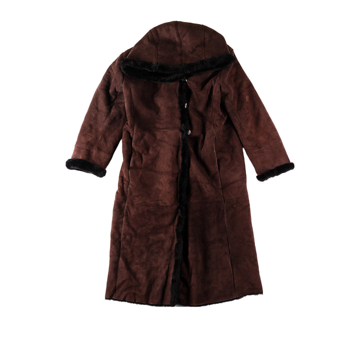Vintage 80's Women Sheepskin Coat in BrownMN546