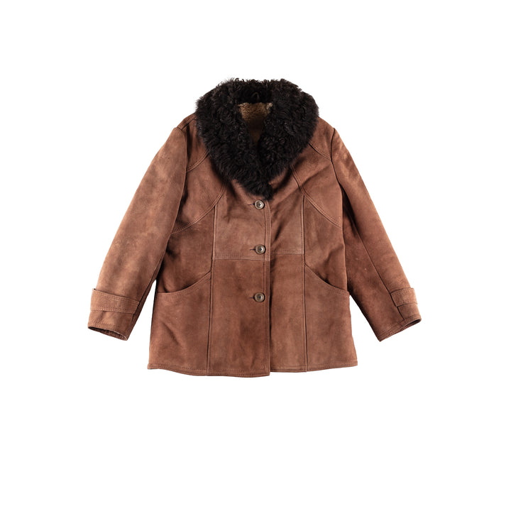 Vintage 70's Women Sheepskin Coat in BrownMN416