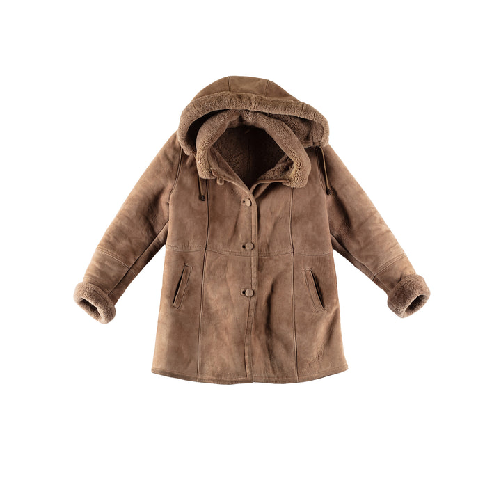 Vintage 70's Women Sheepskin Coat in BeigeMN680