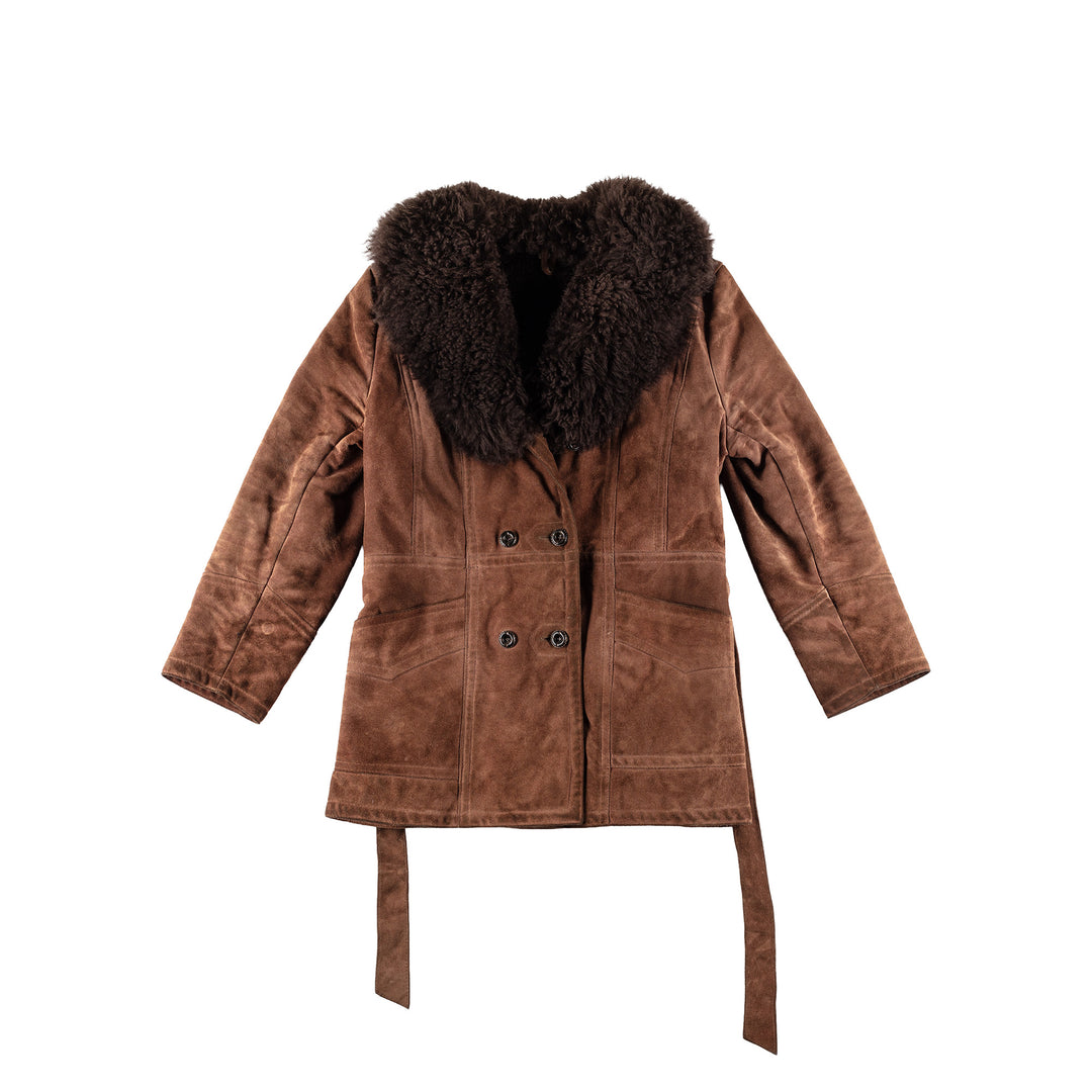Vintage 70's Women Sheepskin Coat in BrownMN447