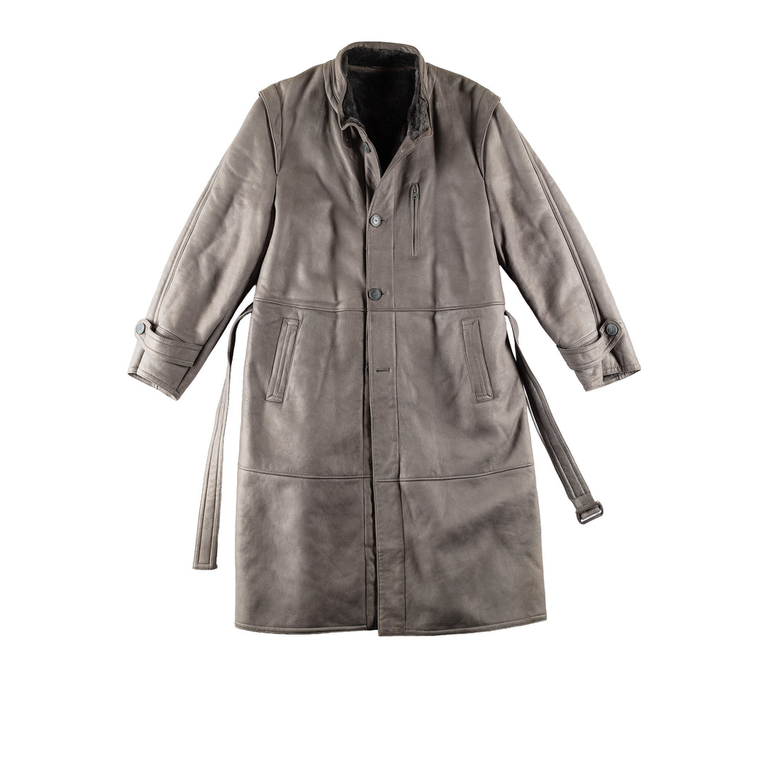 Vintage 80's Men Sheepskin Coat in GrayVN786