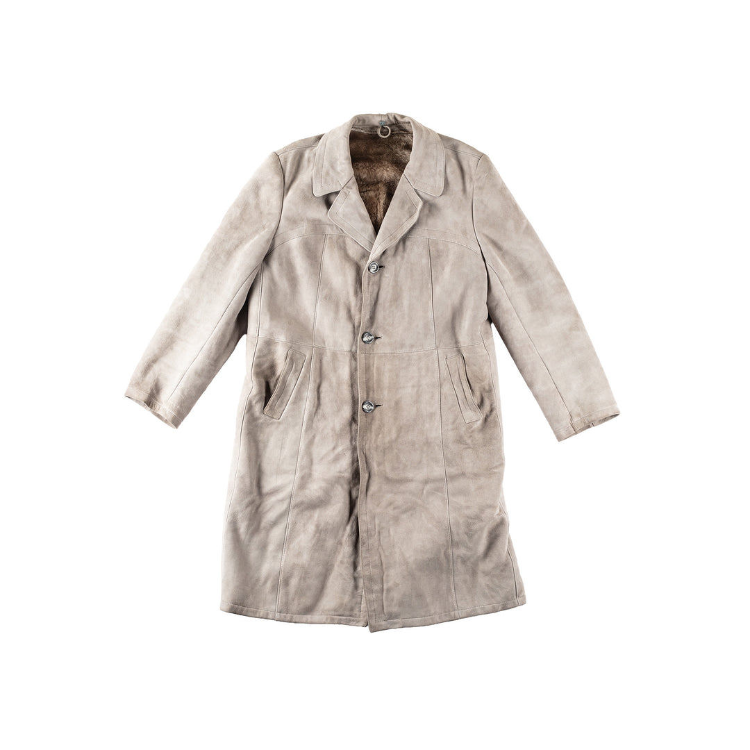 Vintage 80's Men Sheepskin Coat in GrayVN319