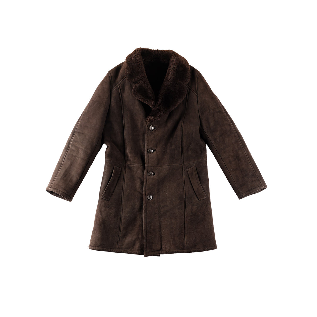 Vintage 70's Men Sheepskin Shearling Vest in BrownVN318