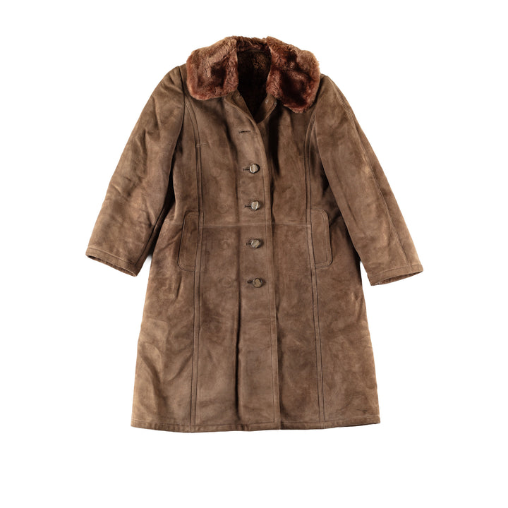 Vintage 70's Women Sheepskin Coat in BrownMN736