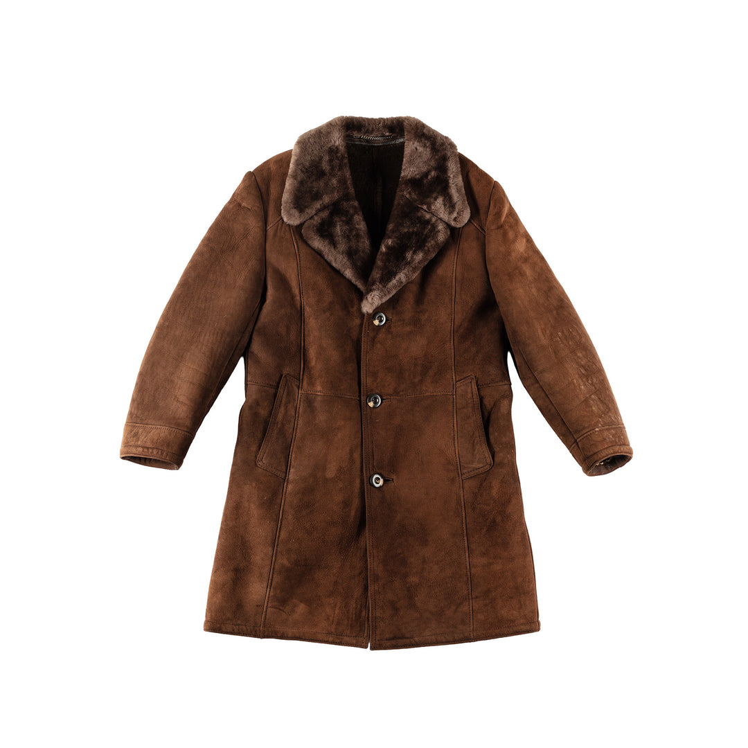 Vintage 70's Men Sheepskin Coat in BrownVN299