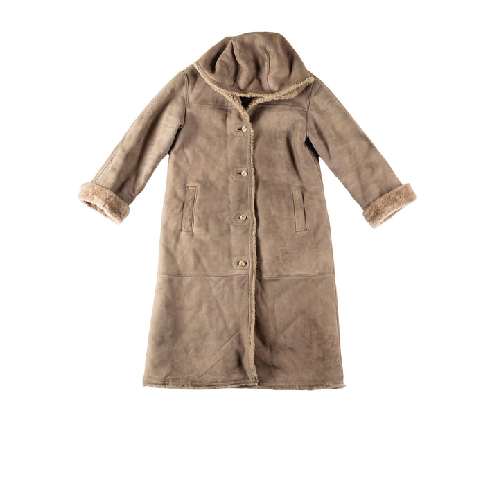 Vintage 80's Women Sheepskin Coat in BeigeMN554