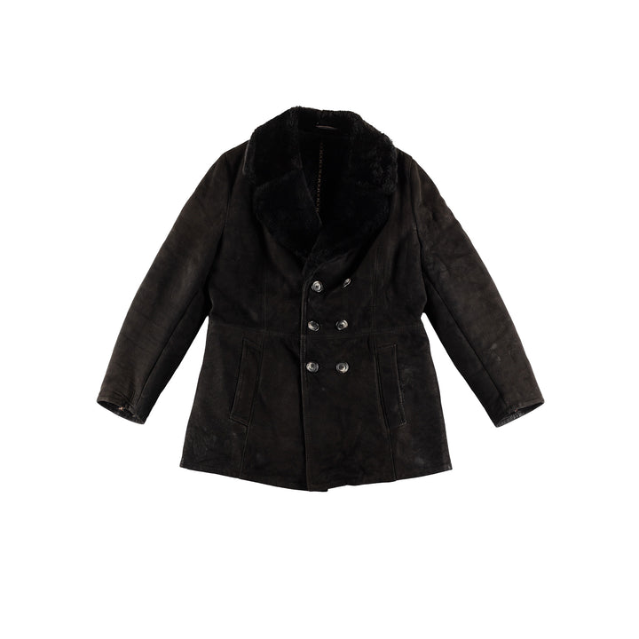 Vintage 70's Men Sheepskin Coat in BlackVN453