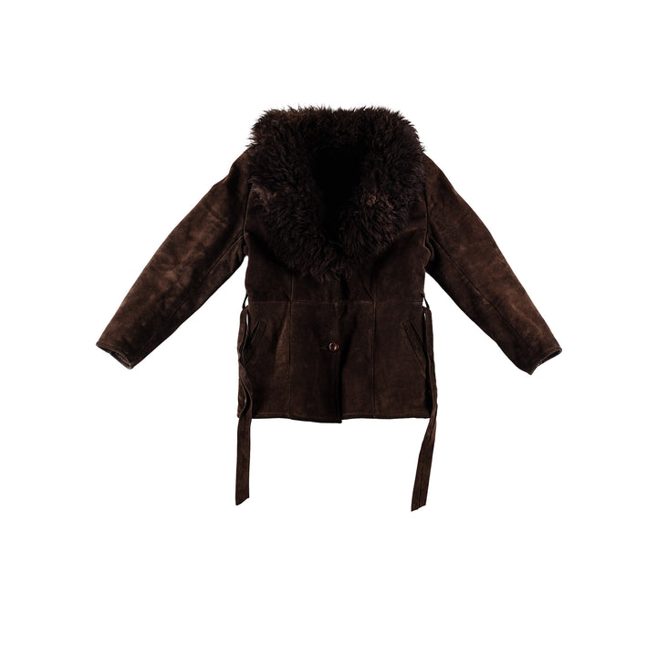 Vintage 70's Women Sheepskin Coat in BrownMN674