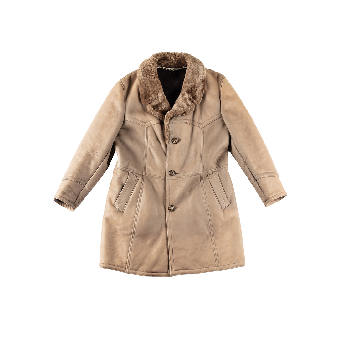 Vintage 70's Men Sheepskin Coat in BeigeVN301