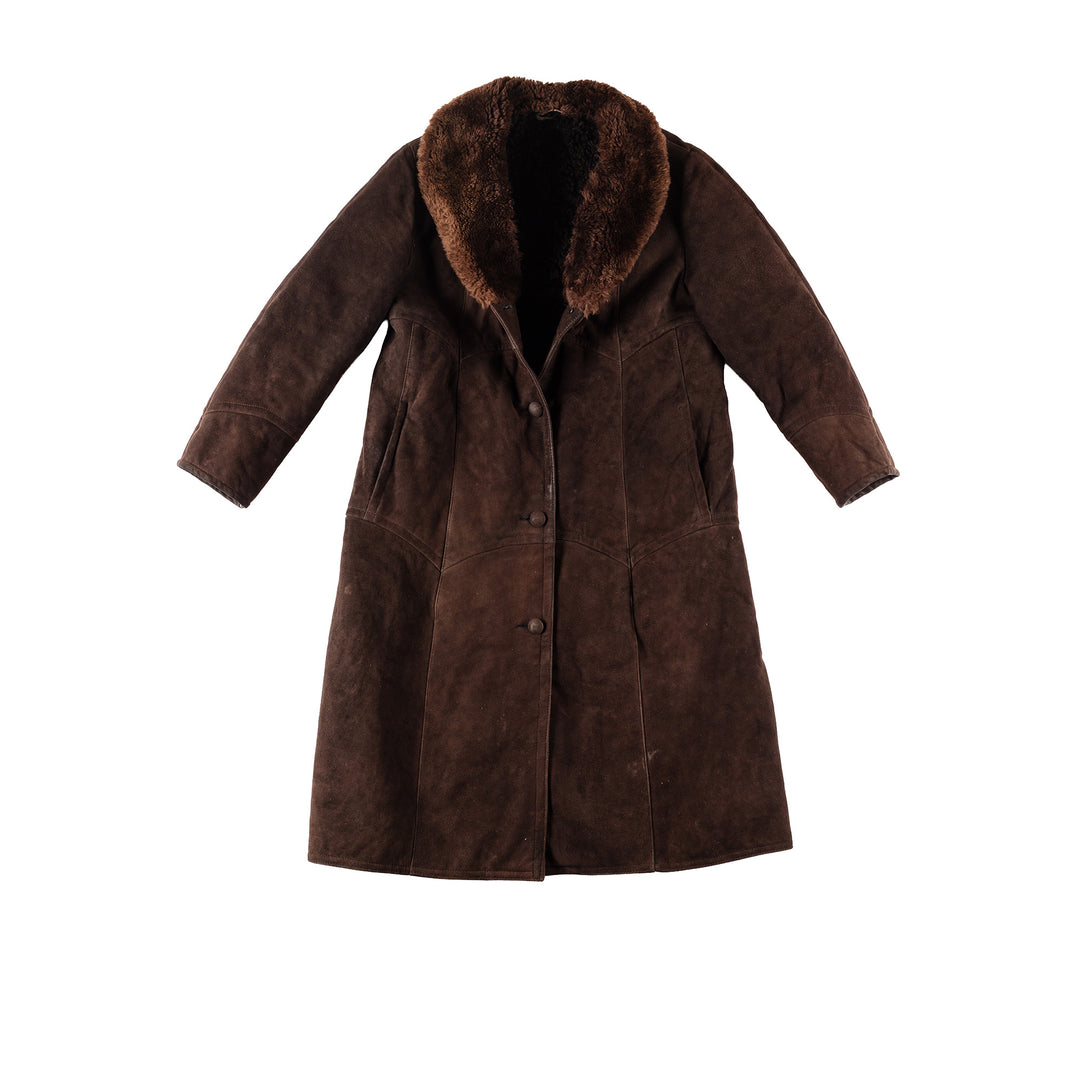 Vintage 70's Women Sheepskin Coat in BrownMN290