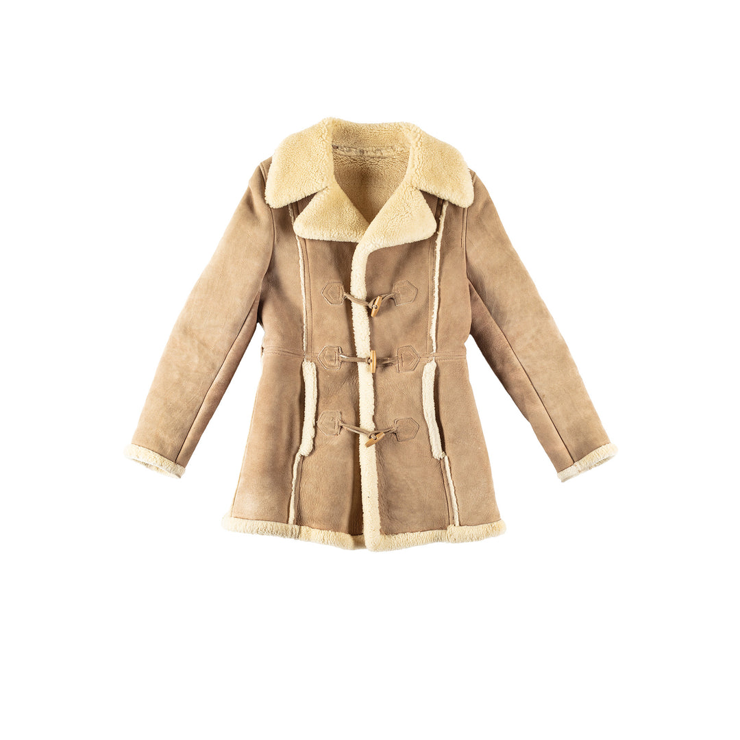 Vintage 70's Men Sheepskin Coat in BeigeVN314