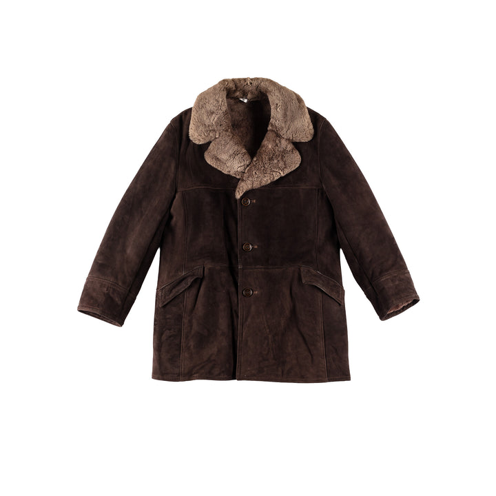 Vintage 70's Men Sheepskin Coat in BrownVN673
