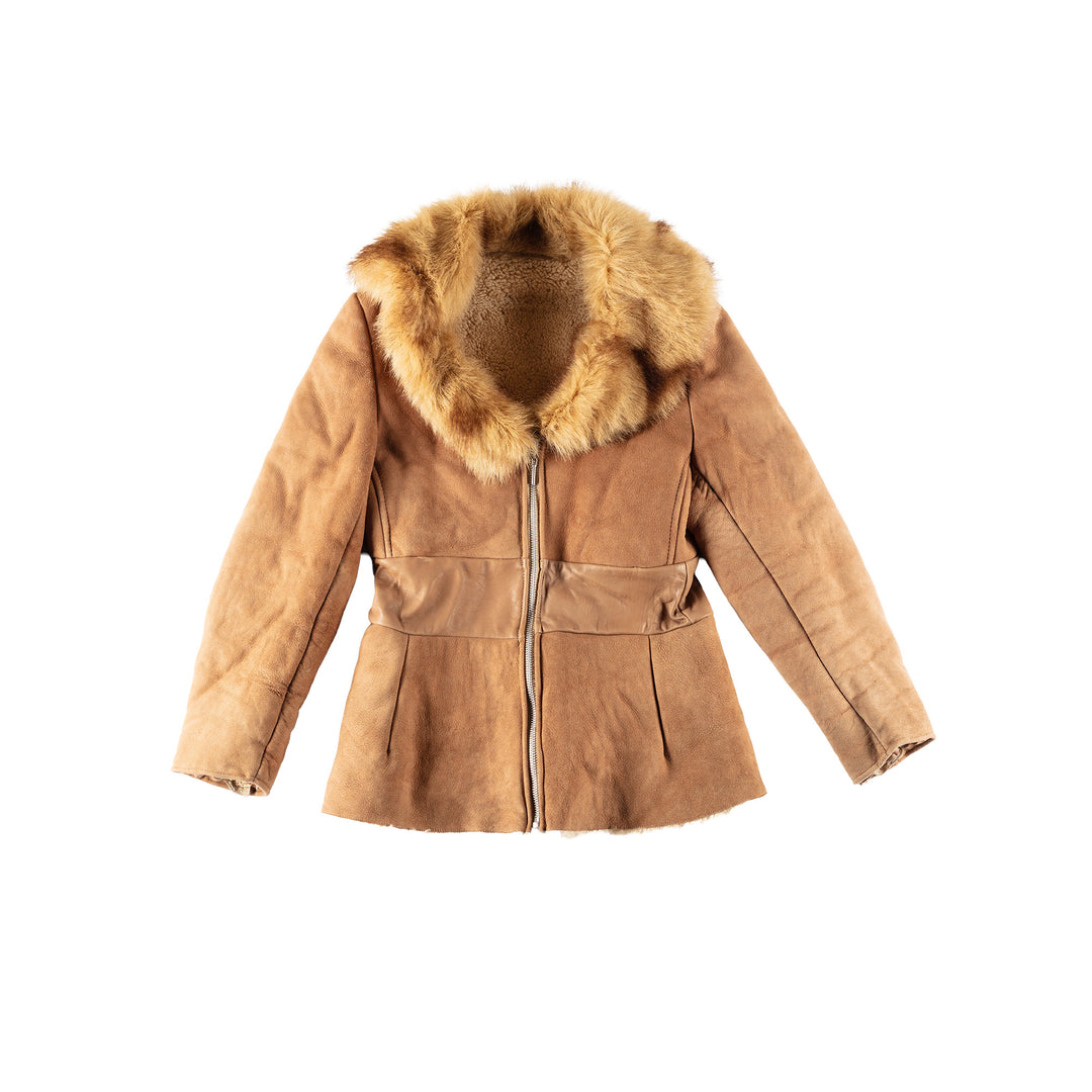 Vintage 70's Women Sheepskin Coat in BrownMN478
