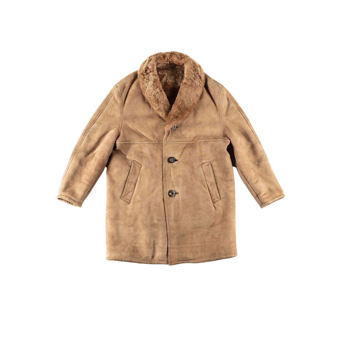 Vintage 70's Men Sheepskin Coat in BrownVN671