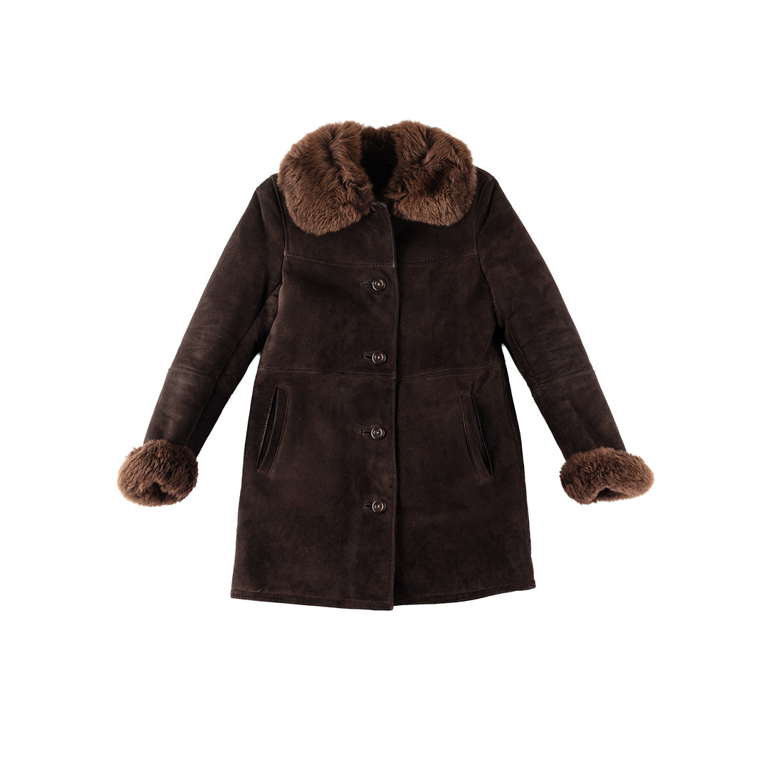 Vintage 70's Women Sheepskin Coat in BrownMN280