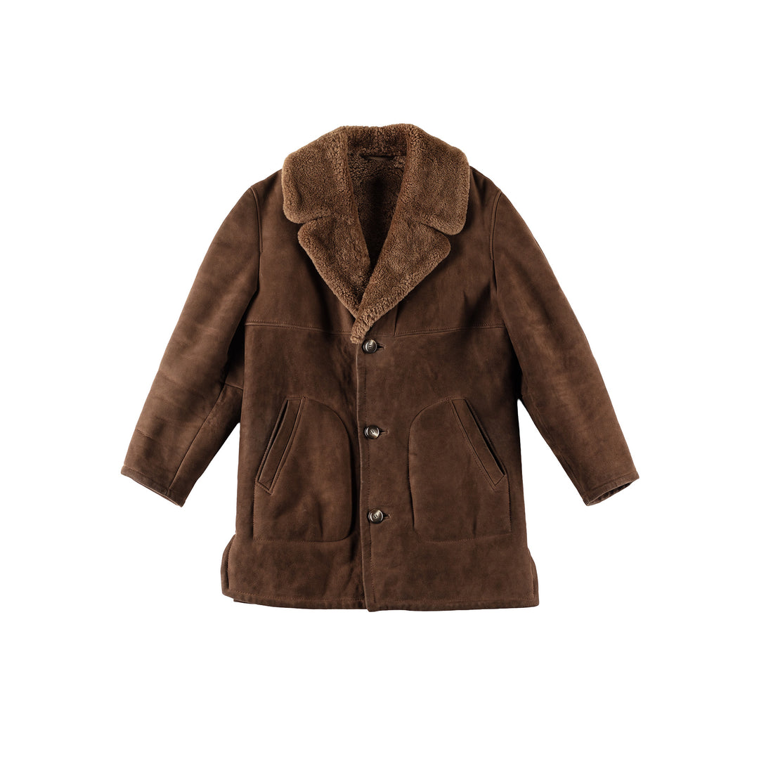 Vintage 70's Men Sheepskin Coat in BrownVN411