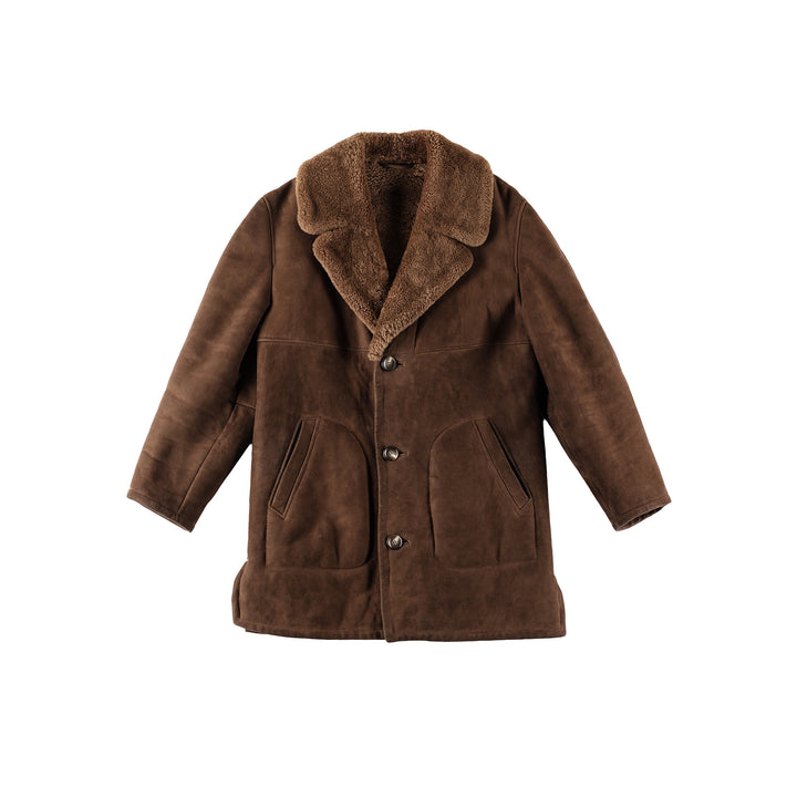 Vintage 70's Men Sheepskin Coat in BrownVN411