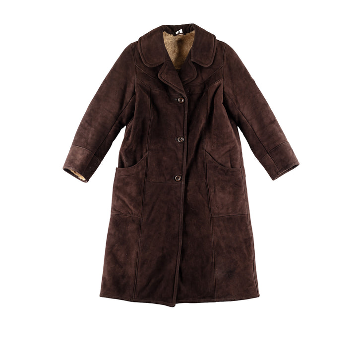 Vintage 70's Women Sheepskin Coat in BrownMN812
