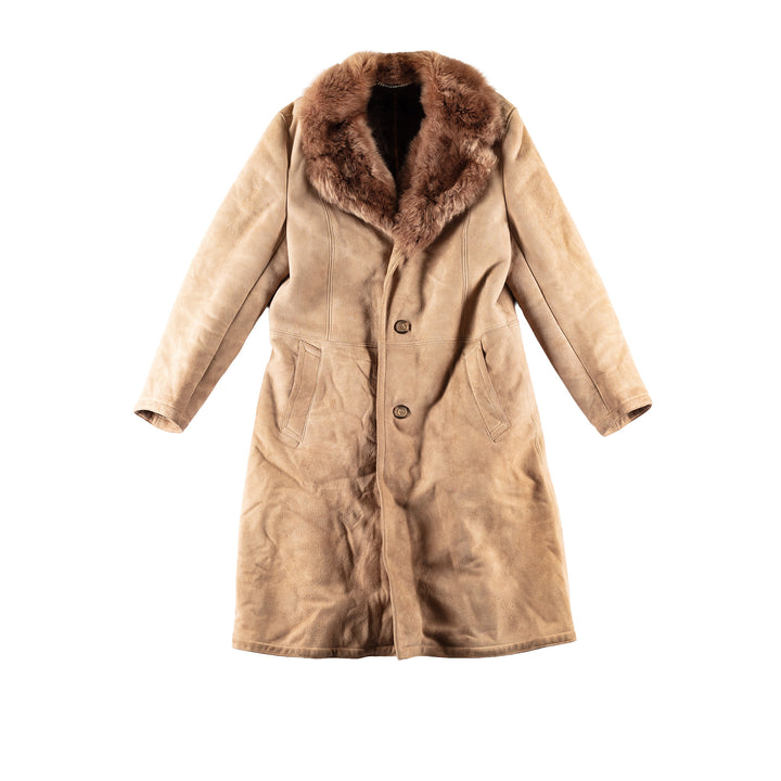 Vintage 70's Men Sheepskin Coat in BeigeVN791
