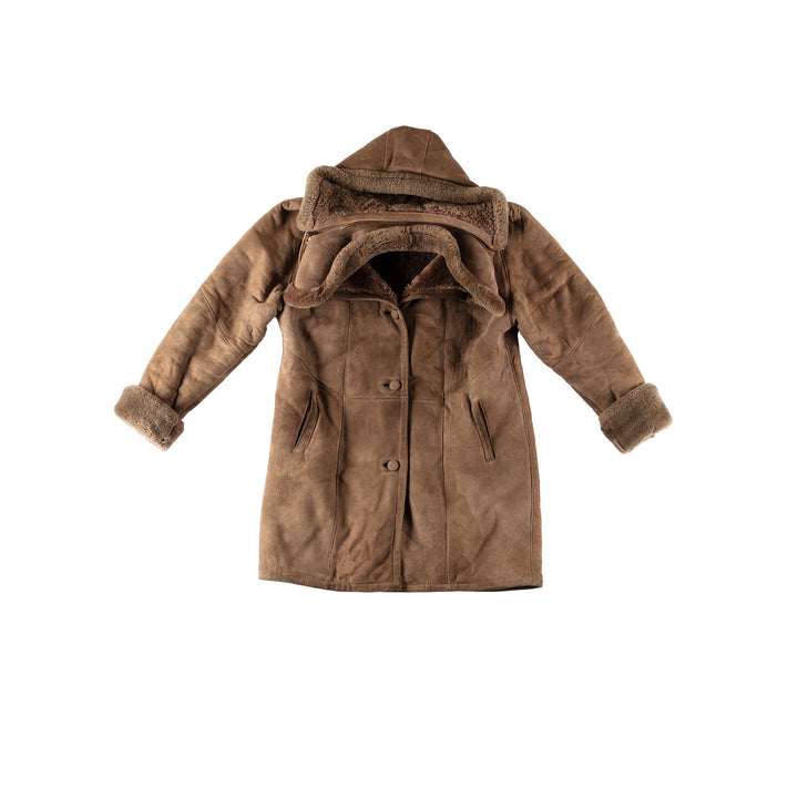 Vintage 70's Women Sheepskin Coat in BrownMN540
