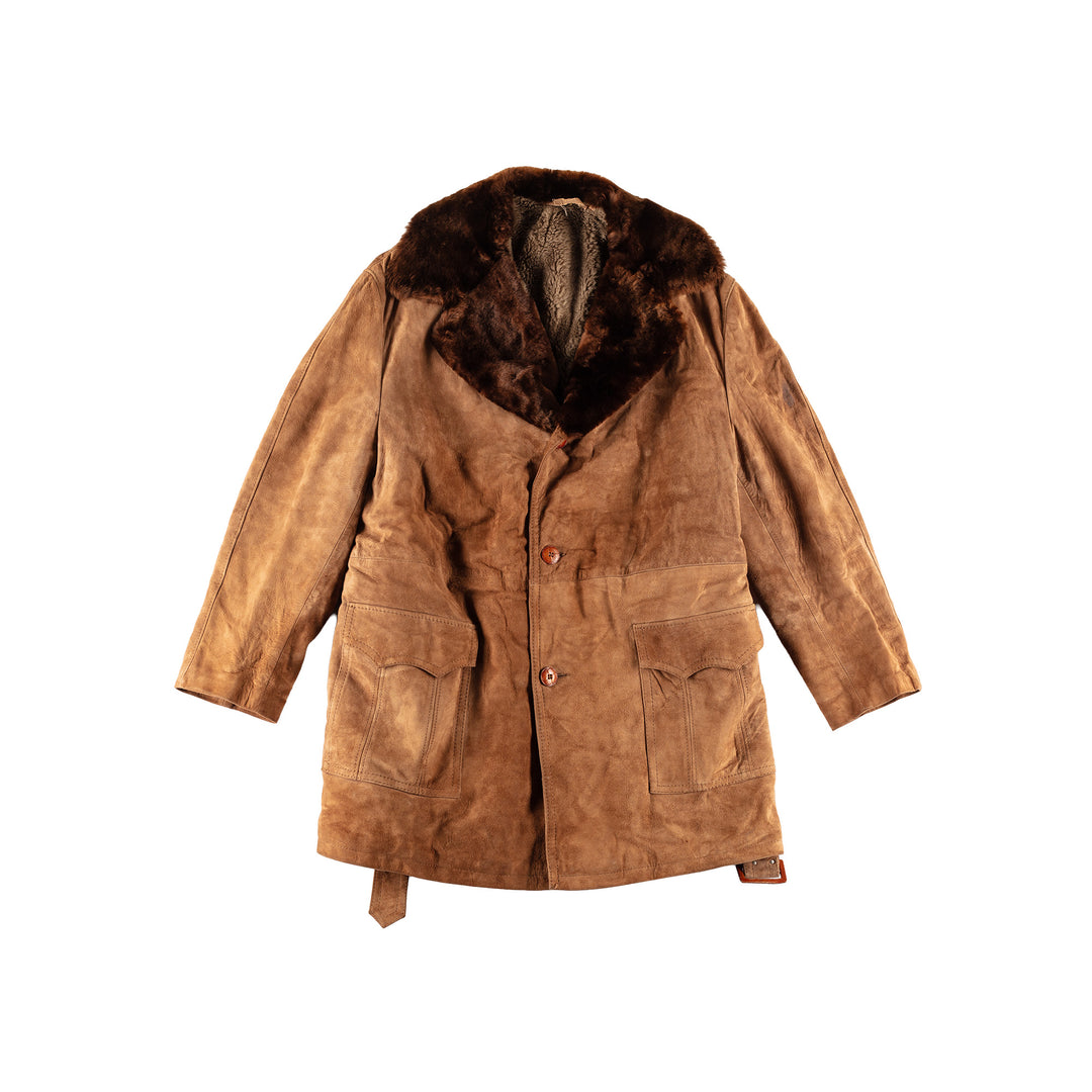 Vintage 70's Men Sheepskin Coat in BrownVN739