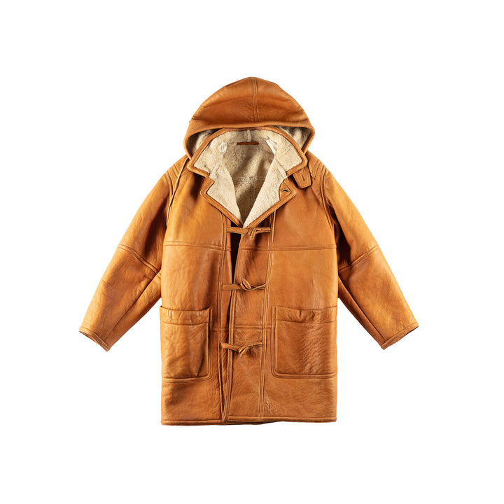Vintage 80's Men Sheepskin Coat in BrownVN766