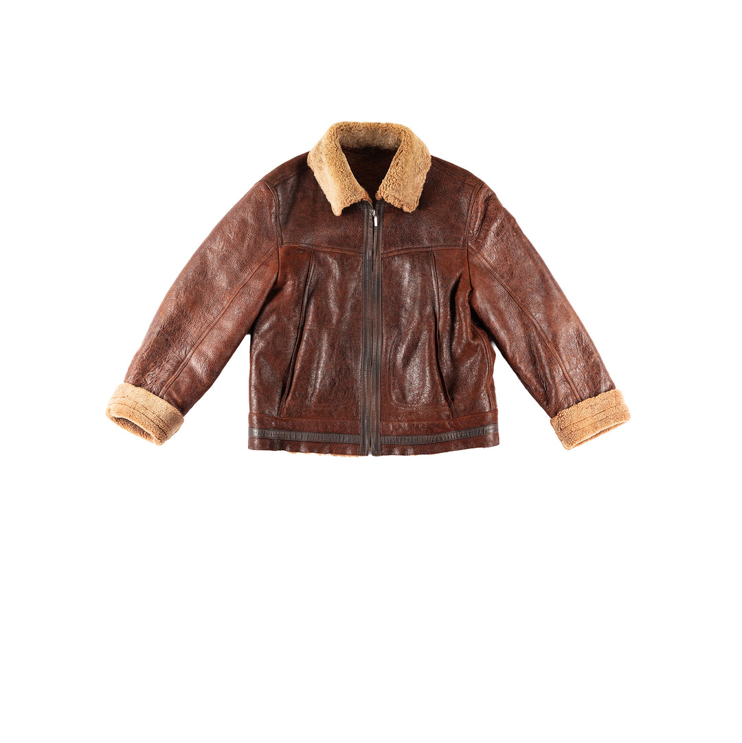 Vintage 90's Women Sheepskin Jacket in BrownMN275