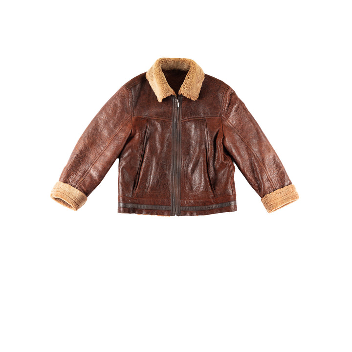 Vintage 90's Women Sheepskin Jacket in BrownMN275