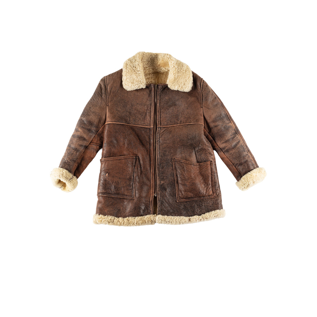 Vintage 80's Women Sheepskin Coat in BrownMN631