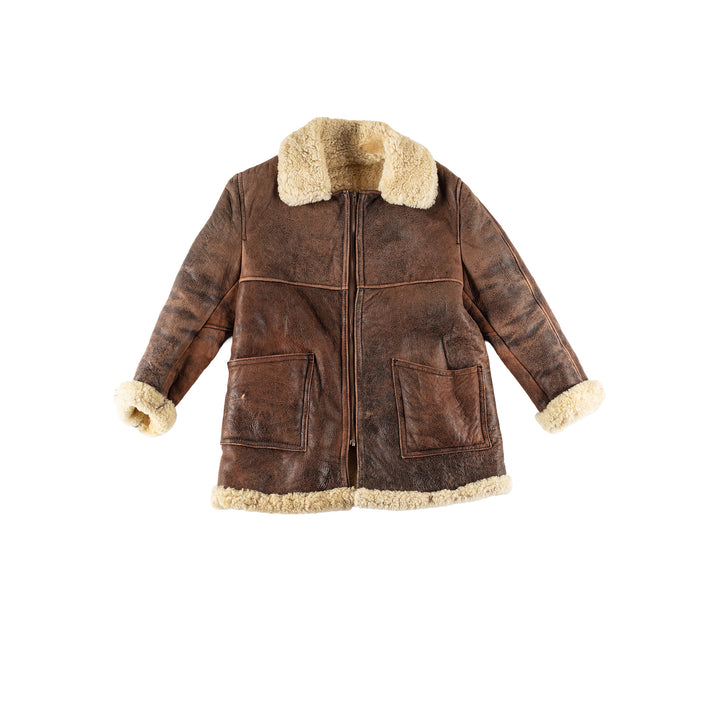 Vintage 80's Women Sheepskin Coat in BrownMN631