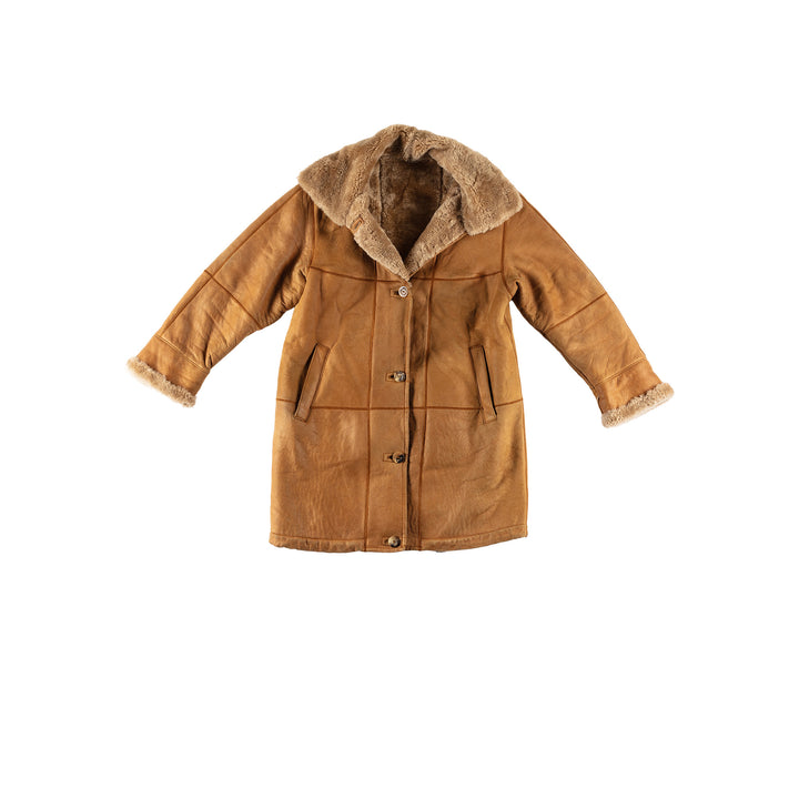 Vintage 80's Women Sheepskin Coat in BrownMN616