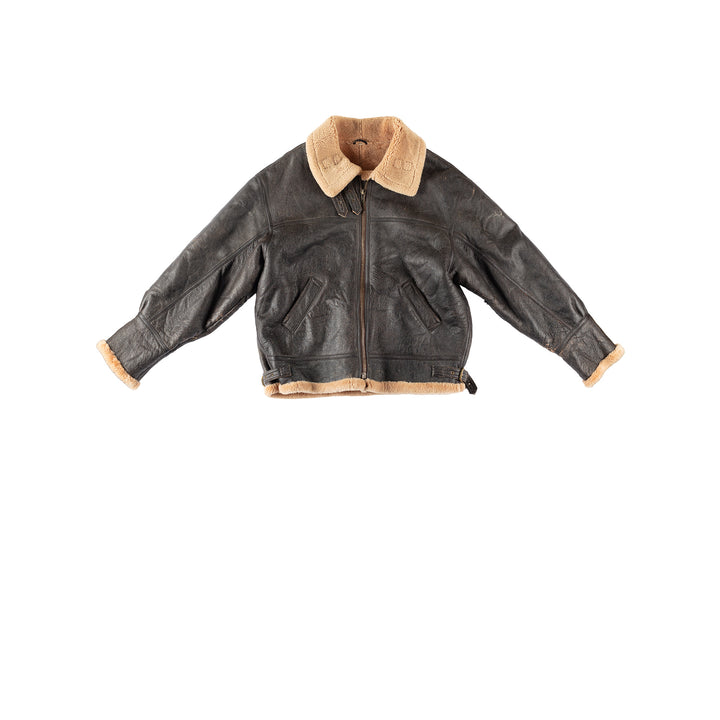 Vintage 80's Men Sheepskin Jacket in BrownVN277