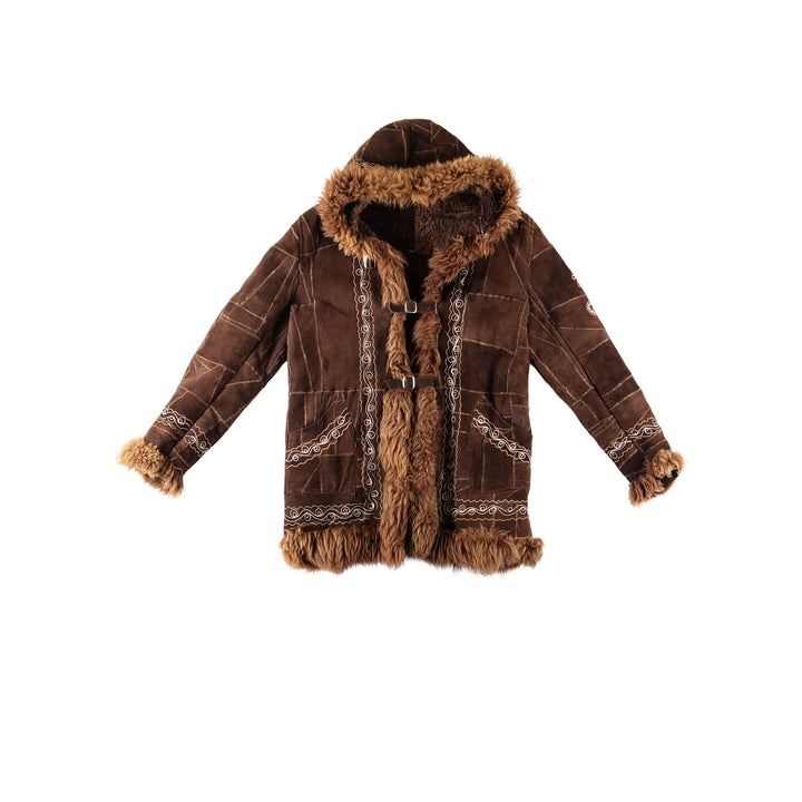 Vintage 70's Women Sheepskin Coat in BrownMN287