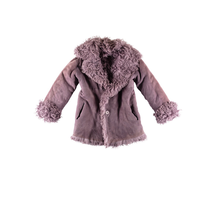 Vintage 70's Women Sheepskin Coat in PurpleMN486