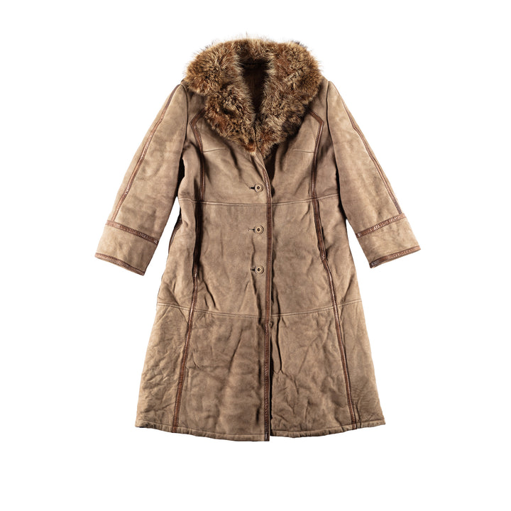 Vintage 70's Women Sheepskin Coat in BeigeMN817