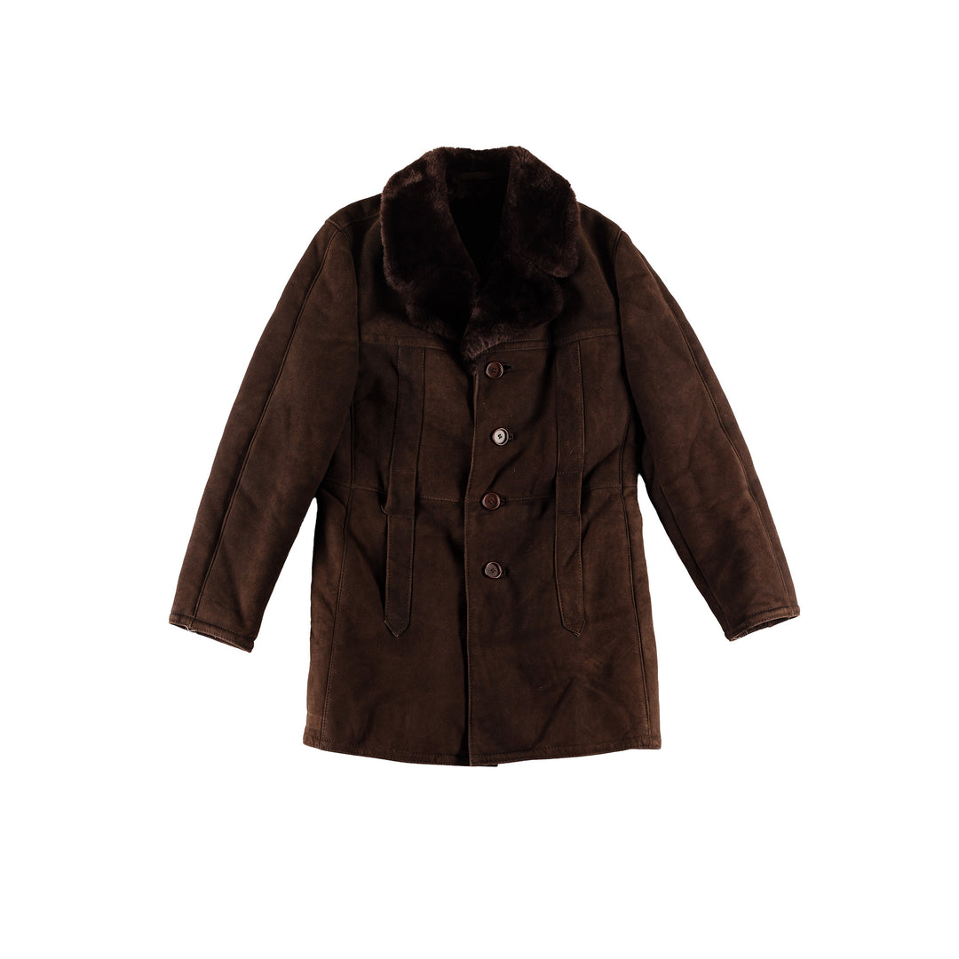 Vintage 70's Men Sheepskin Coat in BrownVN727