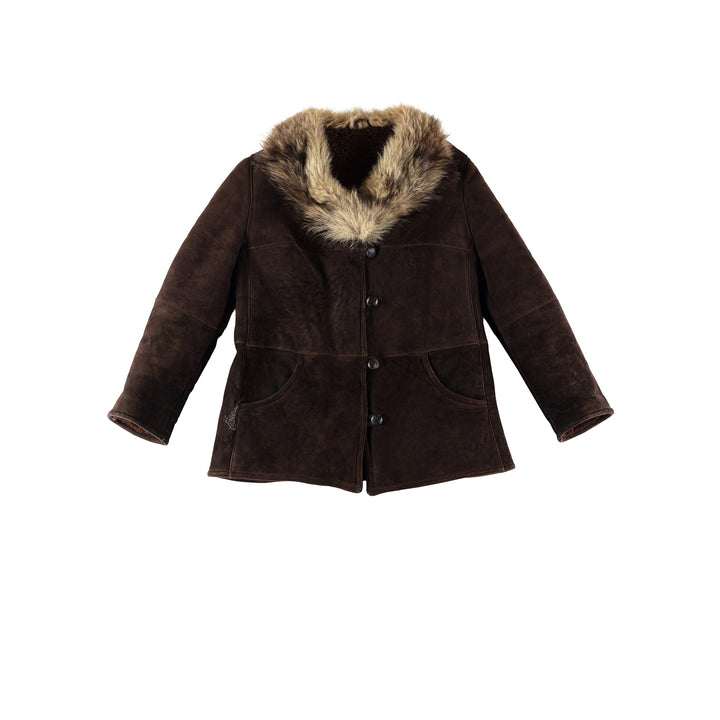 Vintage 70's Women Sheepskin Coat in BrownMN772