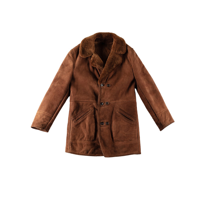 Vintage 70's Men Sheepskin Coat in BrownVN541