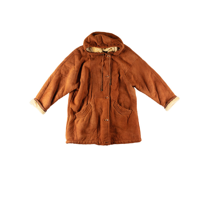 Vintage 80's Women Sheepskin Coat in BrownMN600