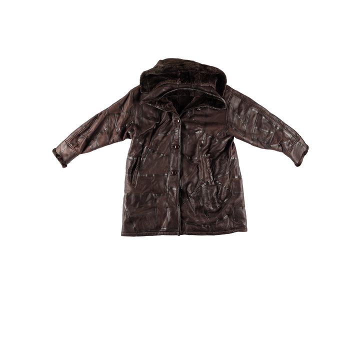 Vintage 80's Women Sheepskin Coat in BrownMN444