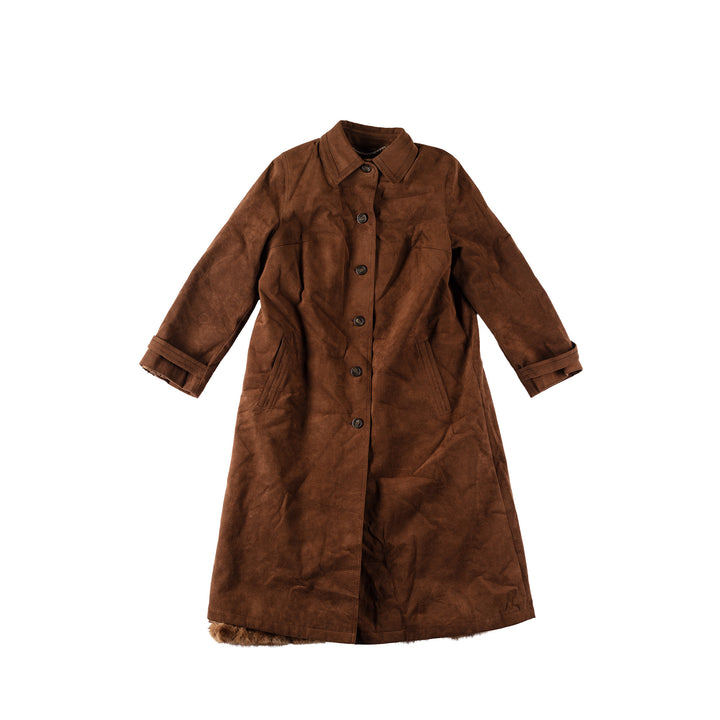Vintage 70's Women Polyester Blend Coat in BrownMN575