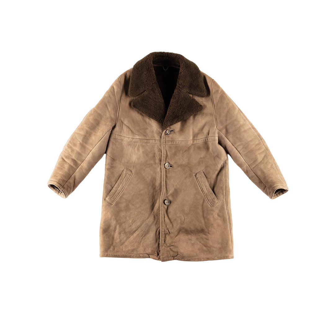 Vintage 70's Men Sheepskin Coat in BeigeVN741
