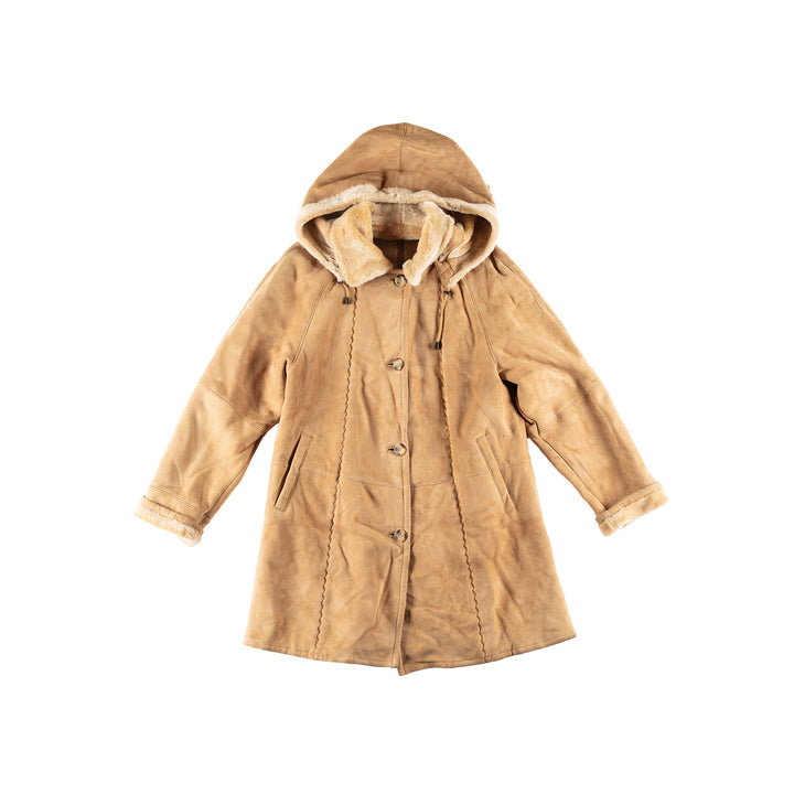 Vintage 70's Women Sheepskin Coat in BeigeMN748