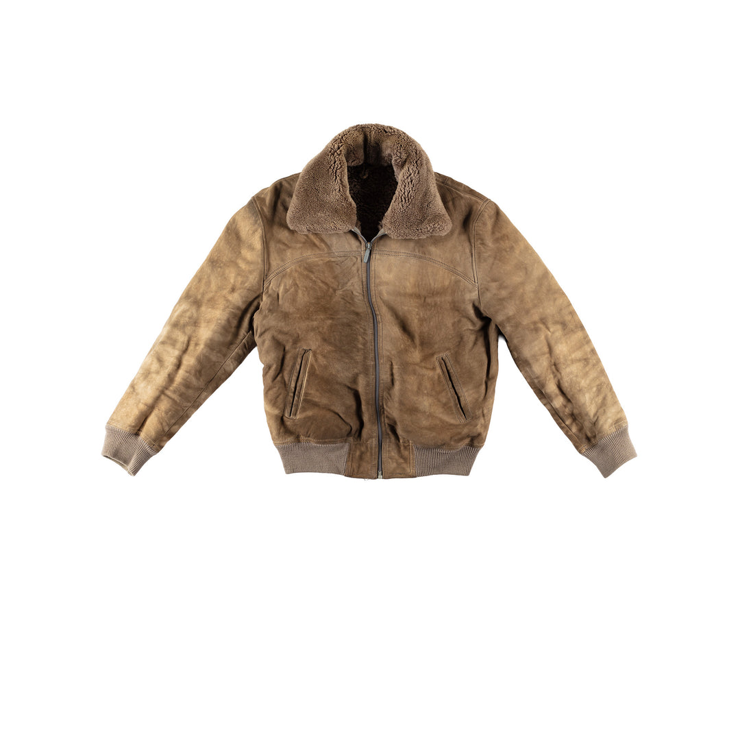 Vintage 80's Men Sheepskin Jacket in BrownVN574