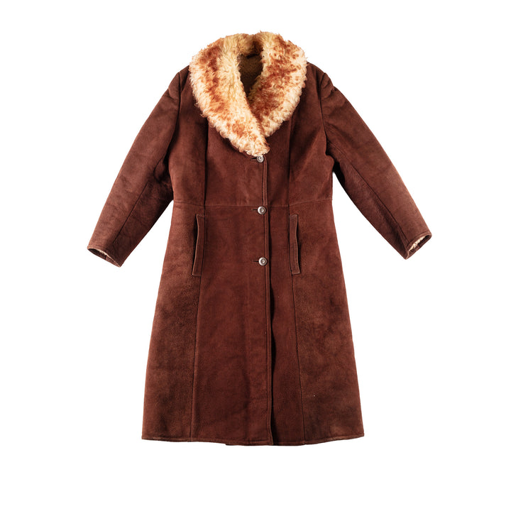 Vintage 70's Women Sheepskin Coat in BrownMN327