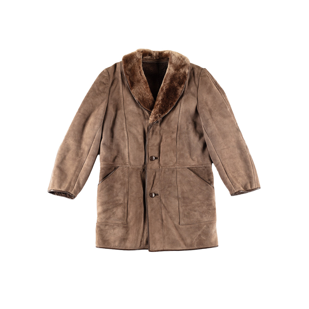 Vintage 70's Men Sheepskin Coat in BrownVN725