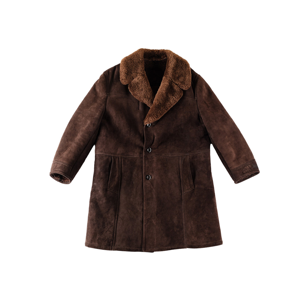 Vintage 70's Men Sheepskin Coat in BrownVN351